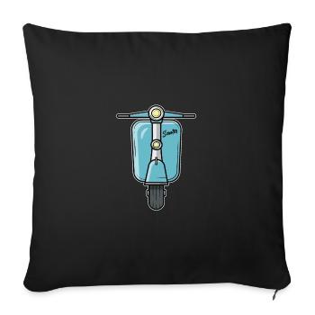 Scooter Motorroller Roller - Housse de coussin décorative 45 x 45 cm - noir - Devant