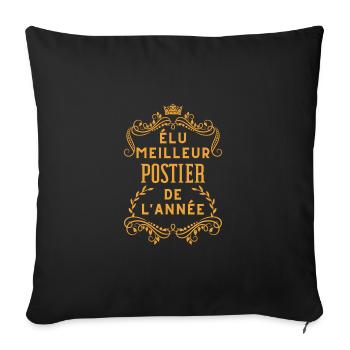 Elu meilleur postier de l'année - Housse de coussin décorative 45 x 45 cm - noir - Devant