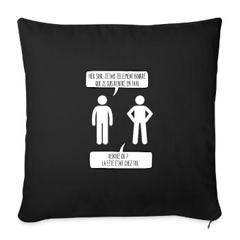 tellement bourré - Housse de coussin décorative 45 x 45 cm - noir - Devant
