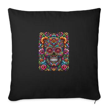 Dia de Los Muertos Sugar Skull Halloween - Sofa pillowcase 17,3'' x 17,3'' (45 x 45 cm) - black - Front