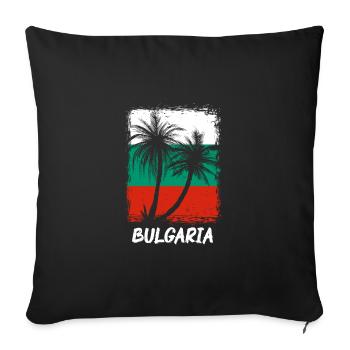 Drapeau de la Bulgarie Drapeau bulgare Sables d’or - Housse de coussin décorative 45 x 45 cm - noir - Devant