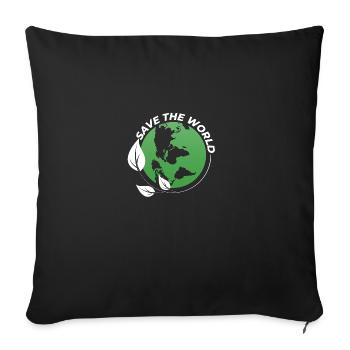 Save the World - Housse de coussin décorative 45 x 45 cm - noir - Devant