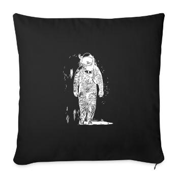 Astronaut in Spacesuit Spacewalk Tattoo - Sofa pillowcase 17,3'' x 17,3'' (45 x 45 cm) - black - Front