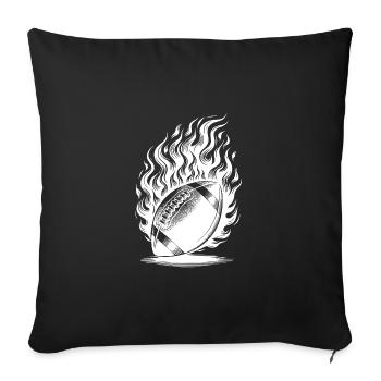 Football in flames and fire - Sofa pillowcase 17,3'' x 17,3'' (45 x 45 cm) - black - Front
