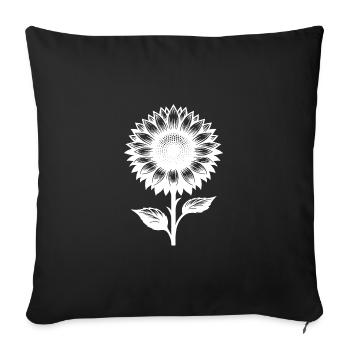 Garden Plant Blooming Sunflower - Sofa pillowcase 17,3'' x 17,3'' (45 x 45 cm) - black - Front