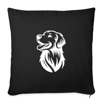 Élégant portrait de chien Golden Retriever - Housse de coussin décorative 45 x 45 cm - noir - Devant