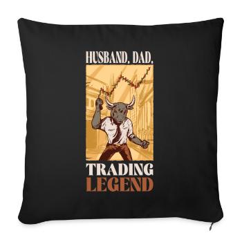 Mari papa Légende du commerce - Housse de coussin décorative 45 x 45 cm - noir - Devant