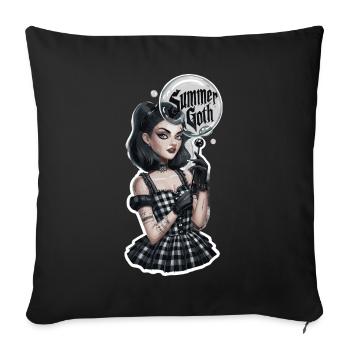 Summer Goth für Gothik Fans - Sofakissenbezug 45 x 45 cm - Schwarz - Vorne