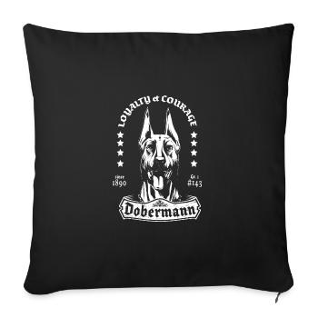 Dobermann - Sofakissenbezug 45 x 45 cm - Schwarz - Vorne