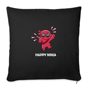 ninja in love shirt - Sofakissenbezug 45 x 45 cm - Schwarz - Vorne