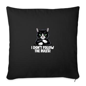 Drôle de chat noir maléfique briseur de règles - Housse de coussin décorative 45 x 45 cm - noir - Devant