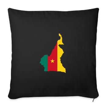 Cameroon map flag flag - Sofa pillowcase 17,3'' x 17,3'' (45 x 45 cm) - black - Front