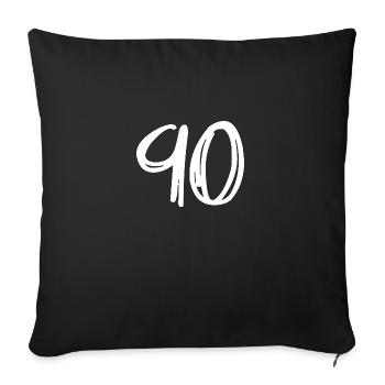 90 JAHRE. 90-JÄHRIGES JUBILÄUM. GEBURTSTAG 90 JAHRE. JAHR - Sofakissenbezug 45 x 45 cm - Schwarz - Vorne
