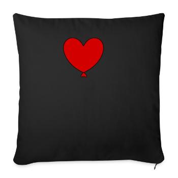 Red Heart - Sofa pillowcase 17,3'' x 17,3'' (45 x 45 cm) - black - Front