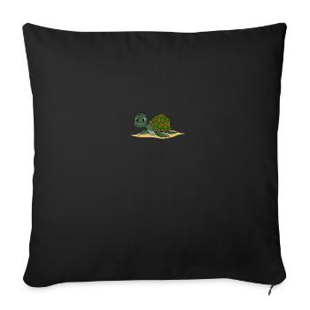 Cute baby turtle gift - Sofa pillowcase 17,3'' x 17,3'' (45 x 45 cm) - black - Front
