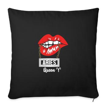 Zodiac sign Aries - Sofa pillowcase 17,3'' x 17,3'' (45 x 45 cm) - black - Front