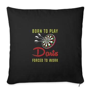 Dart Dartboard Dartpfeil - Sofakissenbezug 45 x 45 cm - Schwarz - Vorne