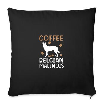 Belgian Malinois - Sofa pillowcase 17,3'' x 17,3'' (45 x 45 cm) - black - Front