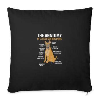 Belgian Malinois - Sofa pillowcase 17,3'' x 17,3'' (45 x 45 cm) - black - Front