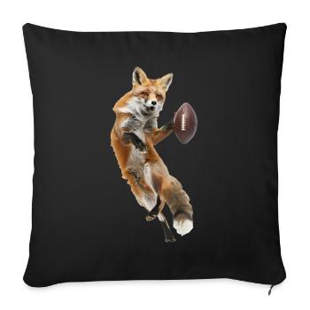 Red Fox Football - Housse de coussin décorative 45 x 45 cm - noir - Devant