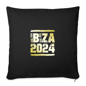 Ibiza 2024 Gold - Sofa pillowcase 17,3'' x 17,3'' (45 x 45 cm) - black - Front