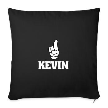 Kevin Cadeaux Kev Anniversaire Kevin Prénom - Housse de coussin décorative 45 x 45 cm - noir - Devant