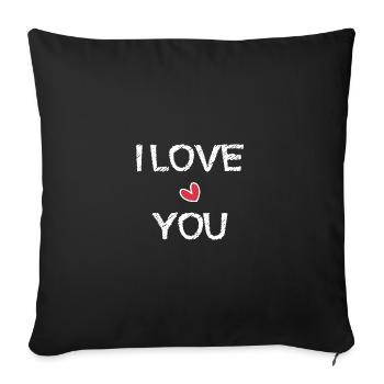 LOVE. SAINT VALENTINE. bachelorette party. I LOVE YOU. I LOVE YOU. - Sofa pillowcase 17,3'' x 17,3'' (45 x 45 cm) - black - Front
