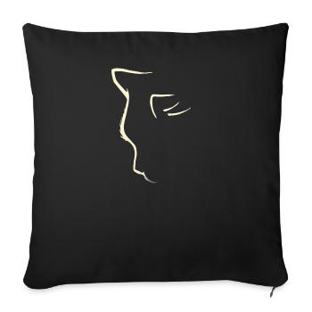 Cat silhouette I cat t shirt - Sofa pillowcase 17,3'' x 17,3'' (45 x 45 cm) - black - Front