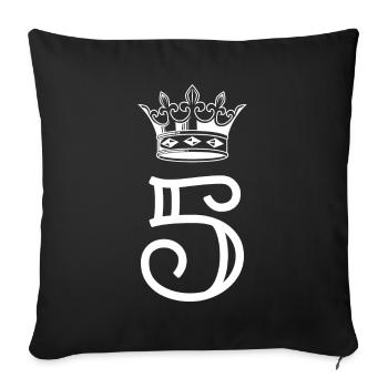 5 Number crown - Sofa pillowcase 17,3'' x 17,3'' (45 x 45 cm) - black - Front