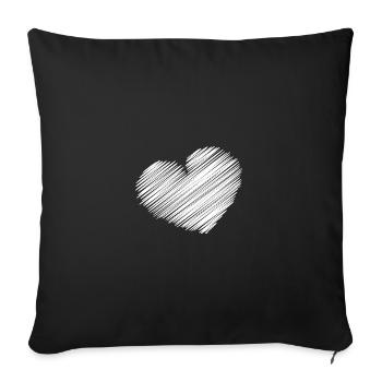 CŒUR. CŒURS. HEART. BISOU. SMACK. BISOUS. SOURIRE. - Housse de coussin décorative 45 x 45 cm - noir - Devant