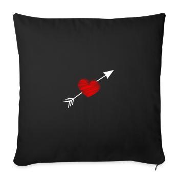 CŒUR. CŒURS. HEART. BISOU. SMACK. BISOUS. - Housse de coussin décorative 45 x 45 cm - noir - Devant