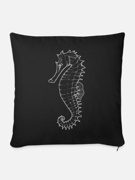 Seepferdchen Silhouette - Sofakissenbezug 45 x 45 cm - Schwarz