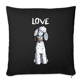 I Love Pudel - Sofakissenbezug 45 x 45 cm - Schwarz - Vorne