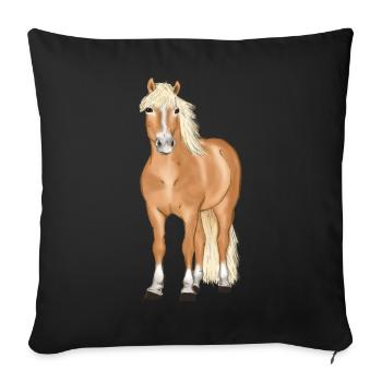 blonder Haflinger - Sofakissenbezug 45 x 45 cm - Schwarz - Vorne