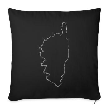 Corse Île France Carte - Housse de coussin décorative 45 x 45 cm - noir - Devant