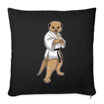 meerkat karate martial arts - Sofa pillowcase 17,3'' x 17,3'' (45 x 45 cm) - black - Front