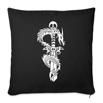 The White Dragon and the Sword - Sofa pillowcase 17,3'' x 17,3'' (45 x 45 cm) - black - Front