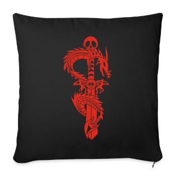 The Red Dragon and the Sword - Sofa pillowcase 17,3'' x 17,3'' (45 x 45 cm) - black - Front