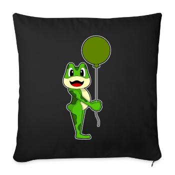 Frosch Luftballon - Sofakissenbezug 45 x 45 cm - Schwarz - Vorne