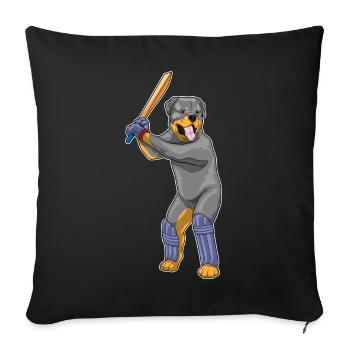 Rottweiler Cricket Cricket Bats - Sofa pillowcase 17,3'' x 17,3'' (45 x 45 cm) - black - Front