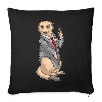 Meerkat Groom Wedding Ring Wedding - Sofa pillowcase 17,3'' x 17,3'' (45 x 45 cm) - black - Front