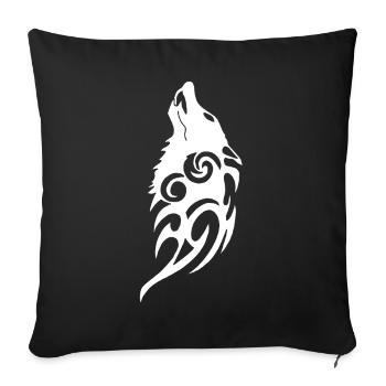 Ghost Wolf of the Forest - Sofa pillowcase 17,3'' x 17,3'' (45 x 45 cm) - black - Front