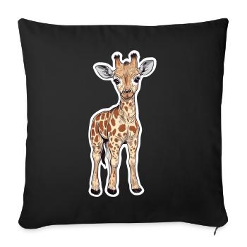 Girafe - Housse de coussin décorative 45 x 45 cm - noir - Devant