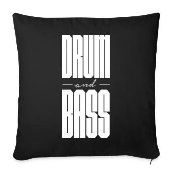 Drum and Bass bold logo design - Sofa pillowcase 17,3'' x 17,3'' (45 x 45 cm) - black - Front