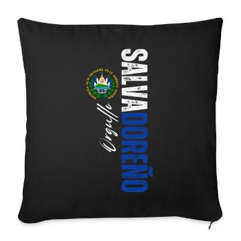Fierté salvadorienne, design vertical - Housse de coussin décorative 45 x 45 cm - noir - Devant