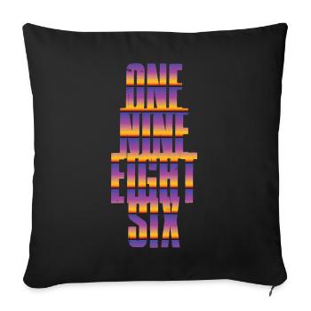 Vintage 1986 - Sofa pillowcase 17,3'' x 17,3'' (45 x 45 cm) - black - Front