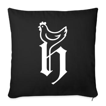 Logo Chicken white - Sofa pillowcase 17,3'' x 17,3'' (45 x 45 cm) - black - Front