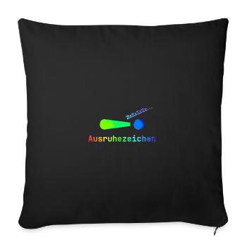 Resting sign | Sleep | Lazy | Tired | Funny - Sofa pillowcase 17,3'' x 17,3'' (45 x 45 cm) - black - Front