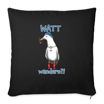 Watt en randonnée? Seagull Captain Sea - Housse de coussin décorative 45 x 45 cm - noir - Devant