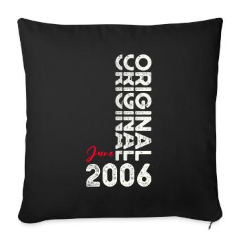 Légende Juin 2006 Millésime 2006 Anniversaire 2006 - Housse de coussin décorative 45 x 45 cm - noir - Devant